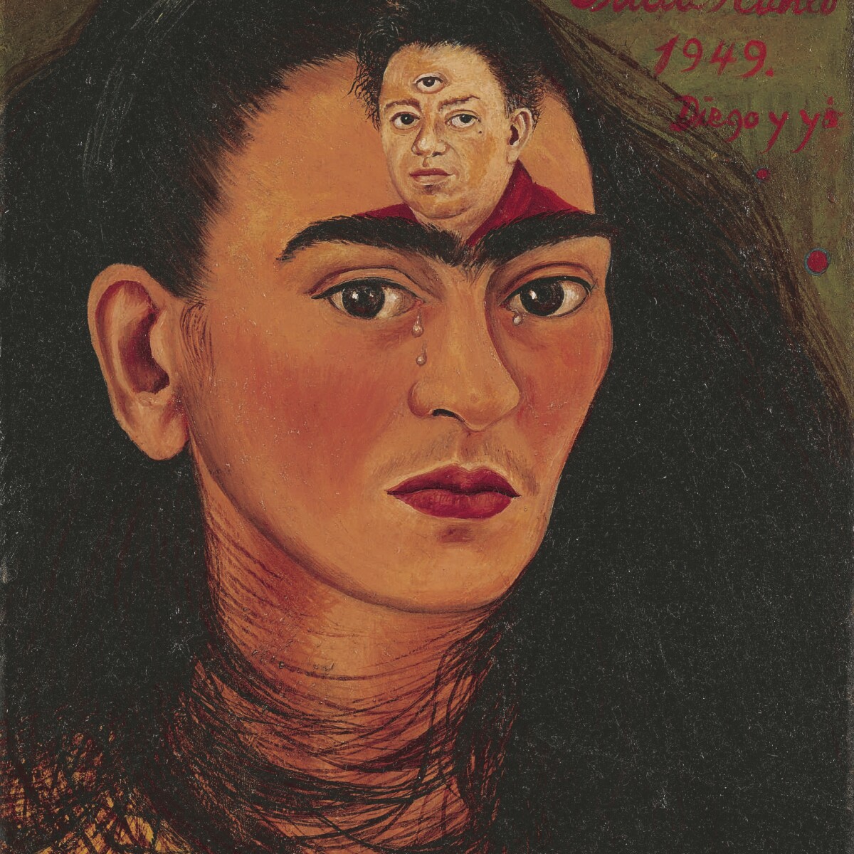 Frida Kahlo’s Diego y yo (1949) at Sotheby’s in New York. The painting has always fascinated art lovers with its depiction of Kahlo’s tumultuous relationship with Diego Rivera. Diego y yo (1949) sells for $34.9m to become most expensive Latin American work to go under the hammer